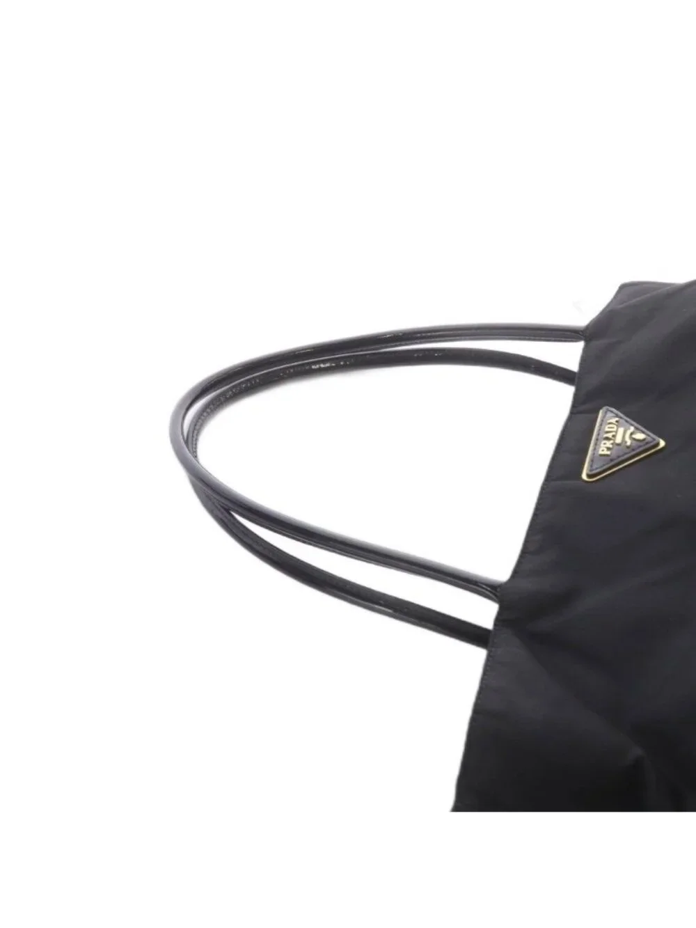 Prada Tote Bag Triangular Plate Nylon Black
